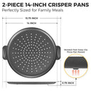 Rust-Free Pizza Pan with Holes, 14 Inch, 0.8mm Thick (2-Pack)