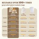 Reusable Beeswax Linen Bread Bags, XL 17x13.5" (2-Pack)