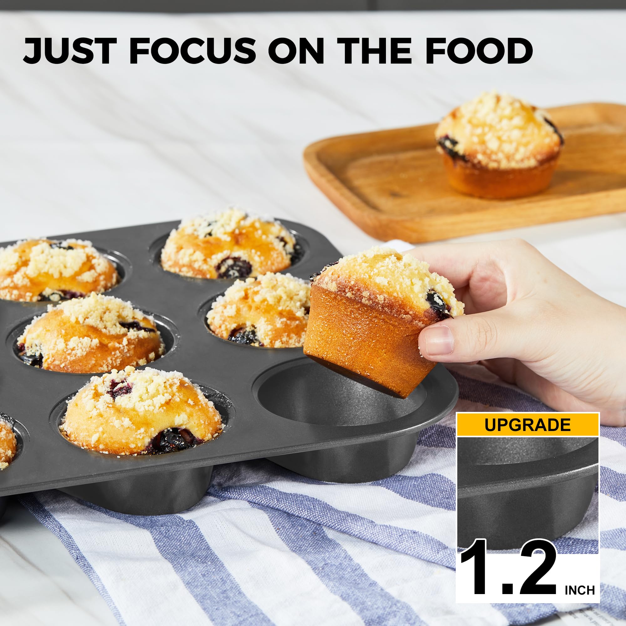 Muffin Pan with 120 Cupcake Liners, 12-Cup (2-Pack)