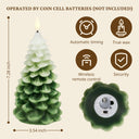 Christmas Tree Flameless Candles, 7.3" x 3.5" (2-Pack)