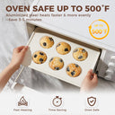 Diamond Texture Ceramic Muffin Pan, 6-Cup (2-Pack)