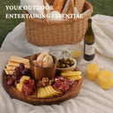 Acacia Wood Cake Stand with Dome Lid, 12"