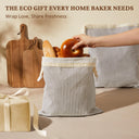 Reusable Beeswax Linen Bread Bags, Large 17x12.6" (2-Pack)