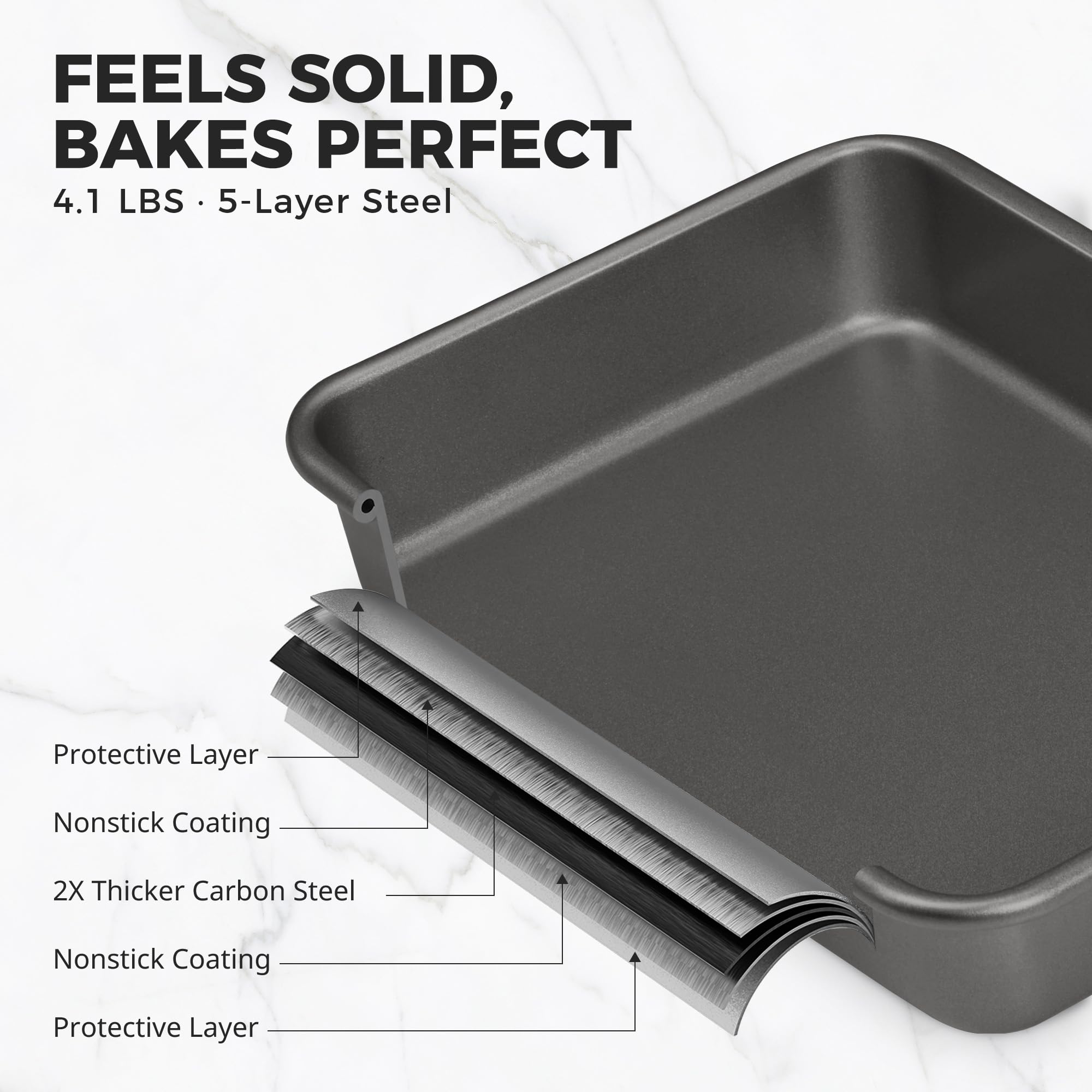 Nonstick Rectangular Baking Pan Set (3-Piece)