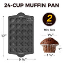 Mini Muffin Pan, 24-Cup, 1.8" Diameter (2-Pack)