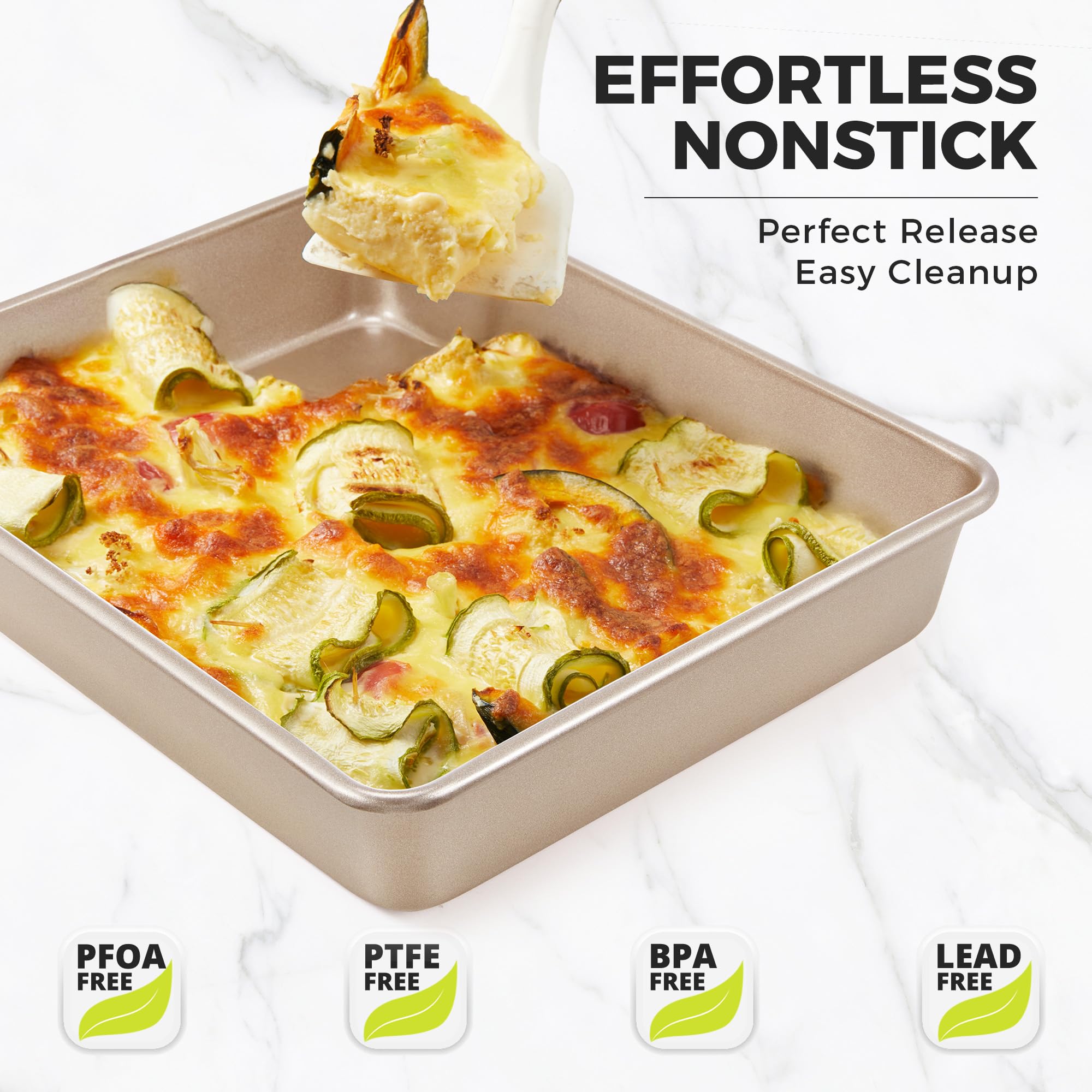 Nonstick Rectangular Baking Pan Set (3-Piece)