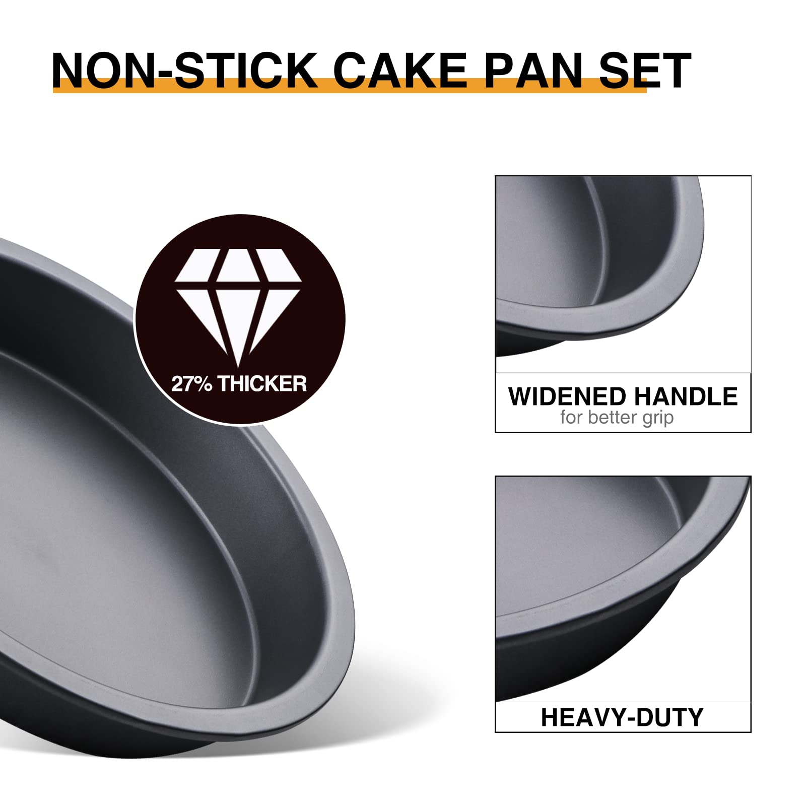 8-Inch Shallow Round Cake Pan Set (2-Piece)
