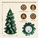 Christmas Tree Flameless Candles with Remote Timer, 7.3" x 3.5" (2-Pack)