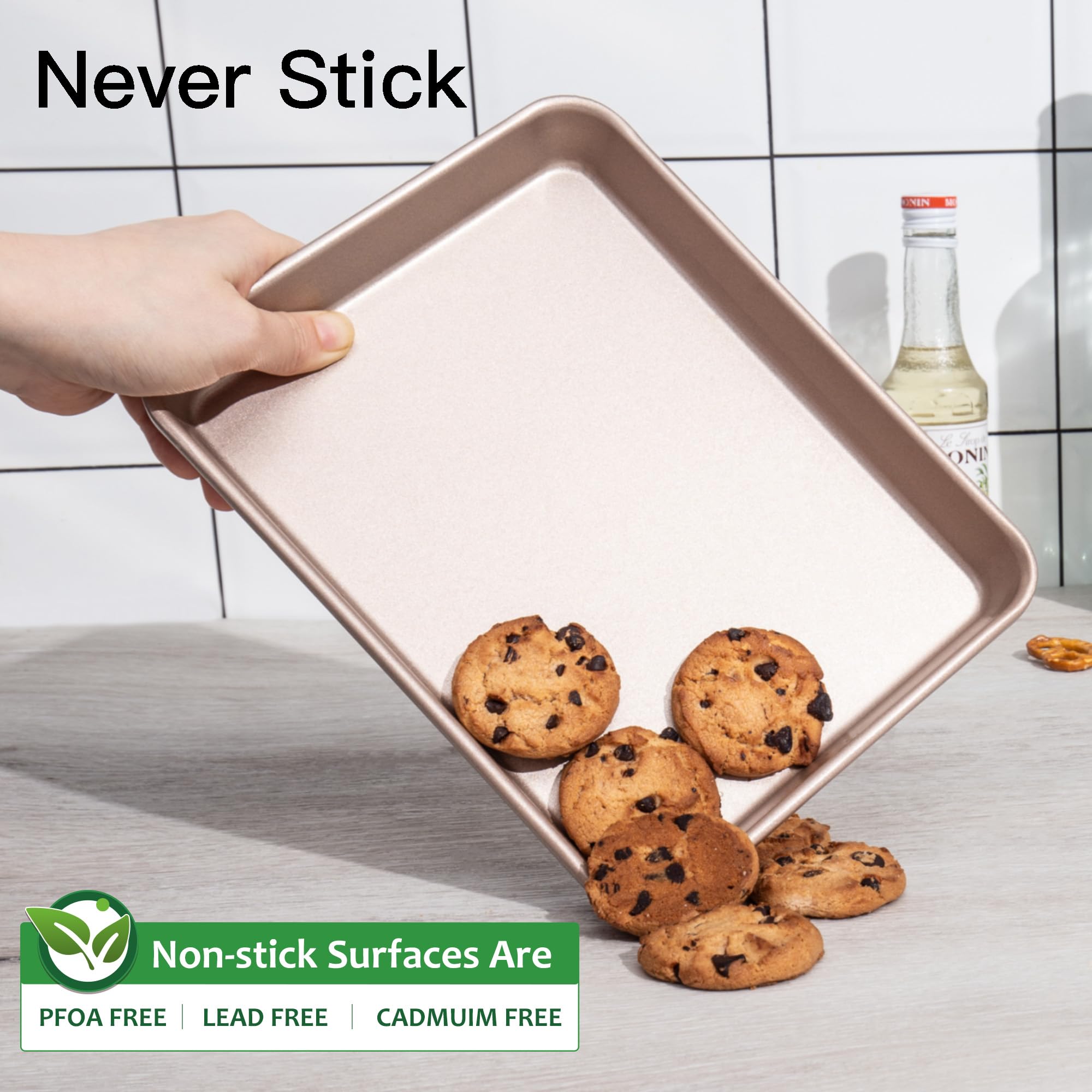 Toaster Oven Pan, 1/8 Sheet Pan, 9.7x7.5 (2-Pack)