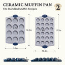Ceramic Muffin Pan Set 12-Cup and 24-Cup