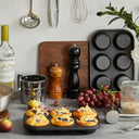 Cast Iron Muffin Pan, Pre-Seasoned 6-Cup