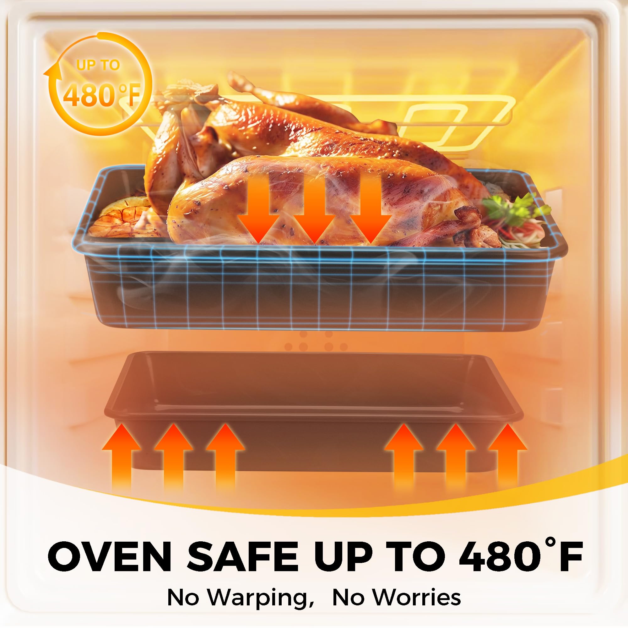 Nonstick Rectangular Baking Pan Set (3-Piece)