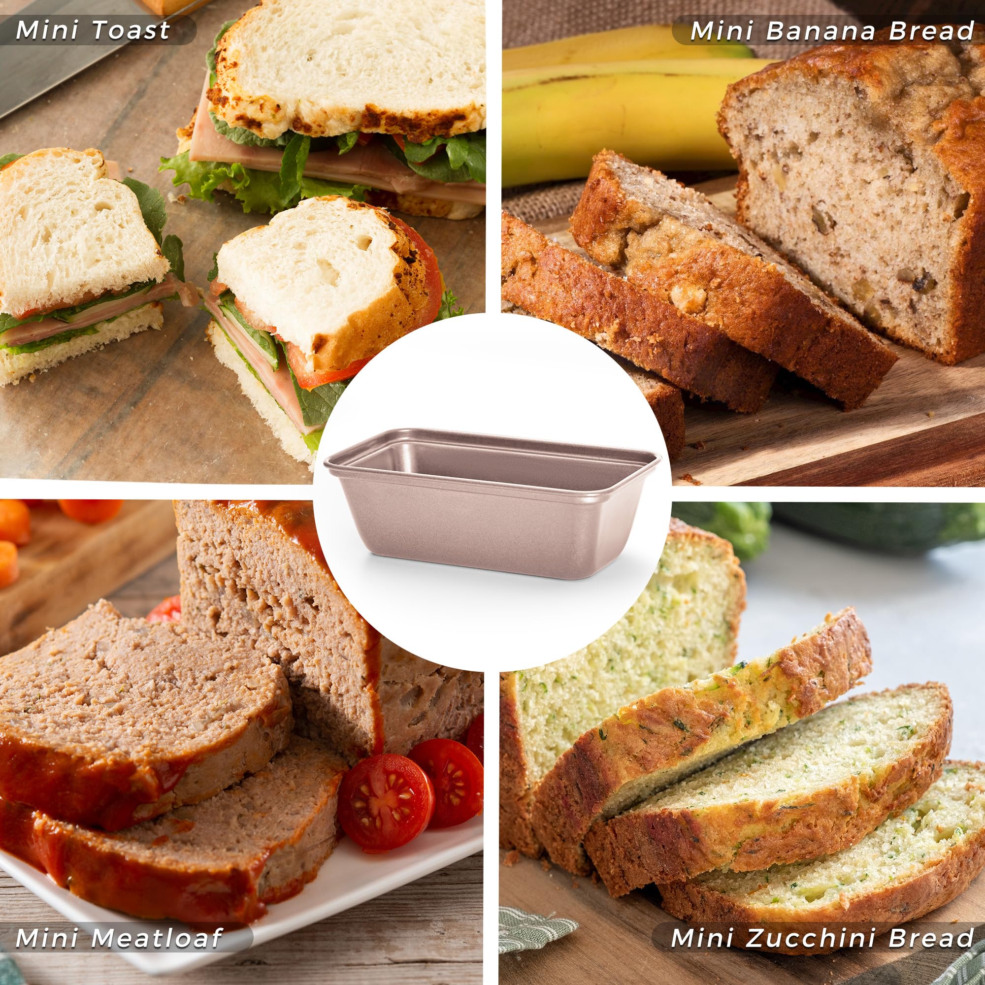 Nonstick Mini Loaf Pan, 6×3.3×2 (3-Pack)
