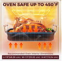 Roasting Pan with Rack, 17.6×11 Inch for 17 Lb Turkey