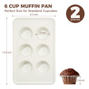 Diamond Texture Ceramic Muffin Pan, 6-Cup (2-Pack)