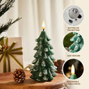 Christmas Tree Flameless Candles with Remote Timer, 7.3" x 3.5" (2-Pack)