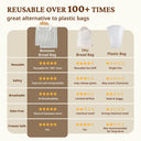 Reusable Beeswax Linen Bread Bags, Large 17x12.6" (2-Pack)