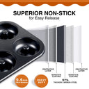 Donut Pan, Upgraded Deepened 6-Cavity (2-Pack)