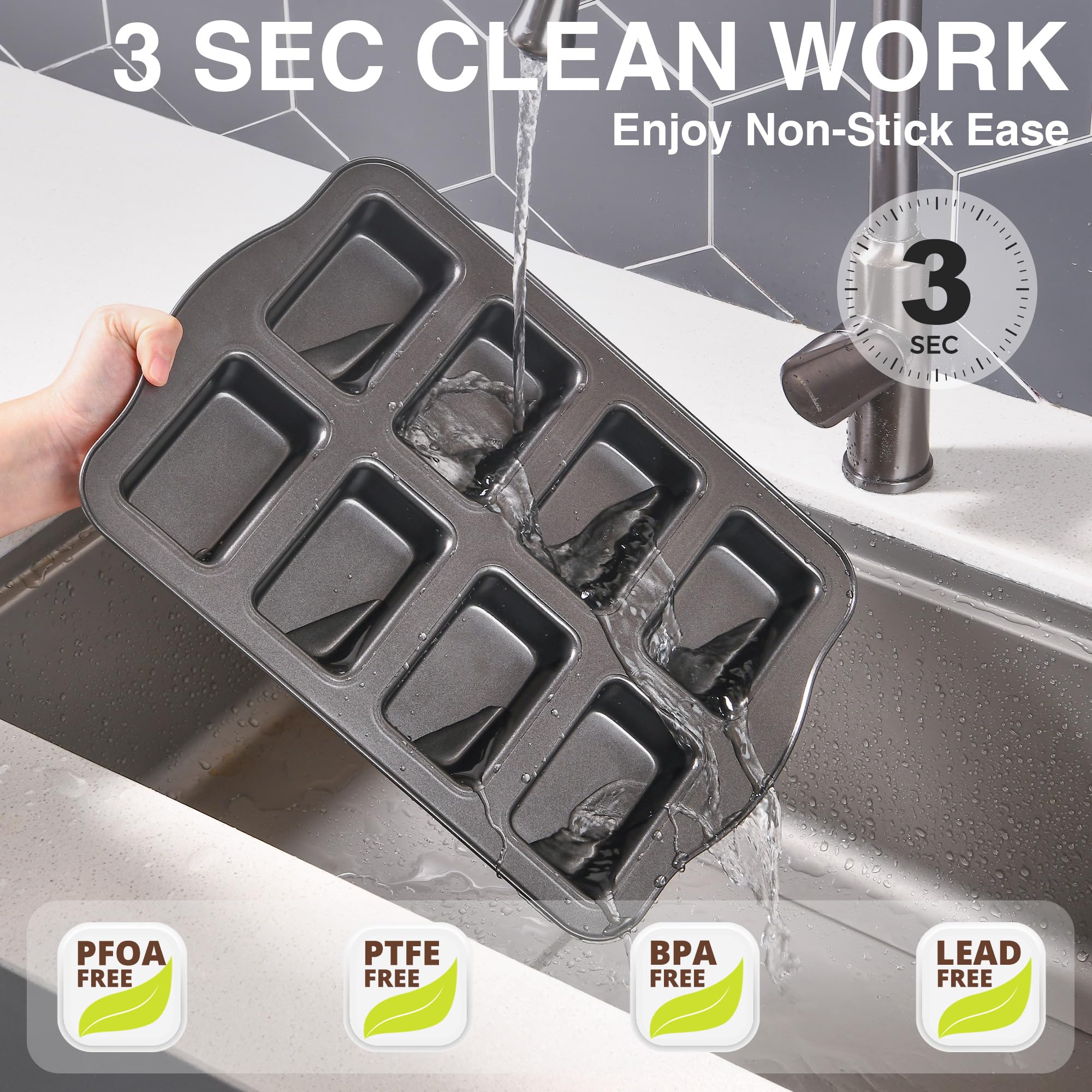 Nonstick Mini Loaf Pan, 8-Cavity (2-Pack)