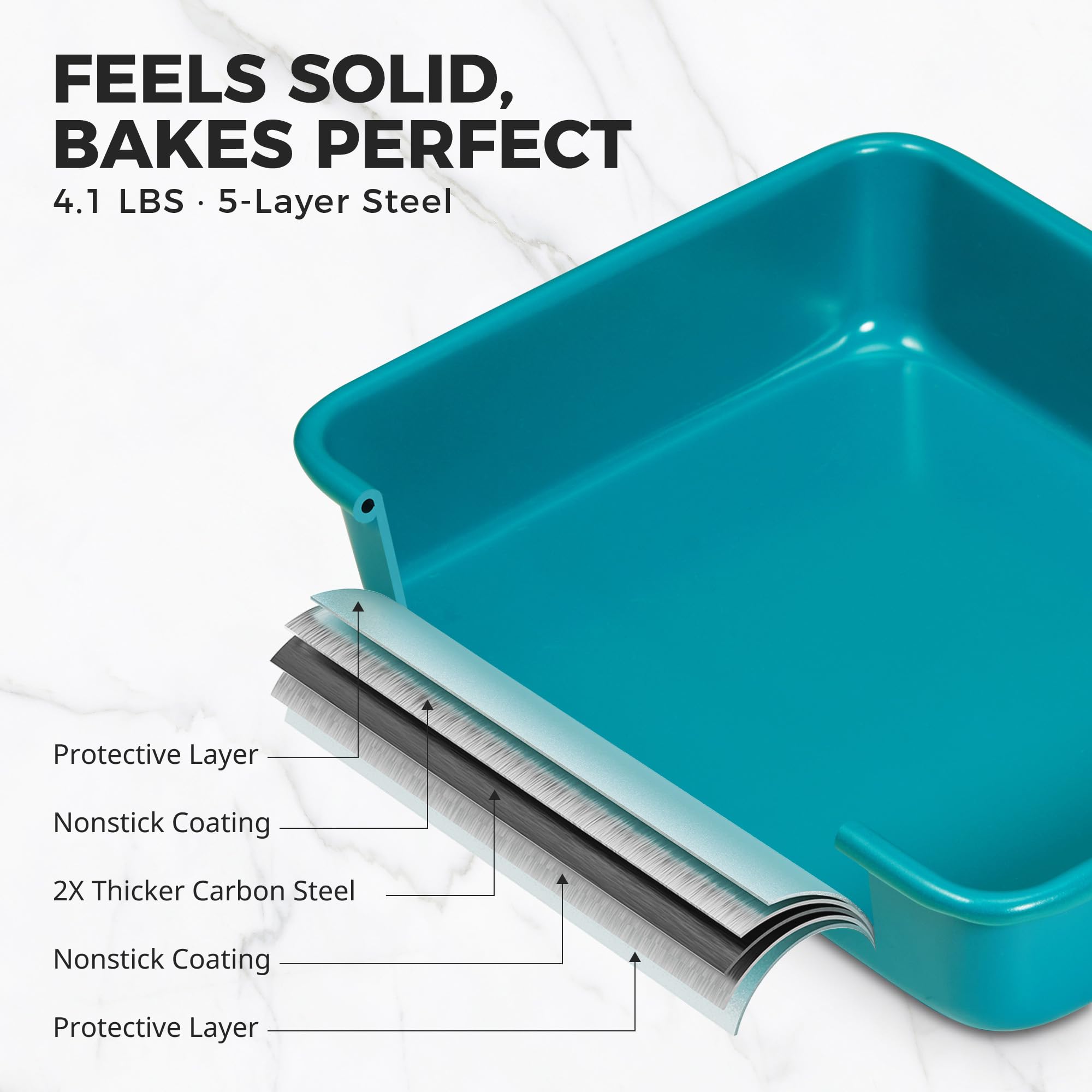 Nonstick Rectangular Baking Pan Set (3-Piece)