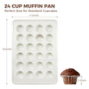 Diamond Texture Ceramic Mini Muffin Pan, 24-Cup