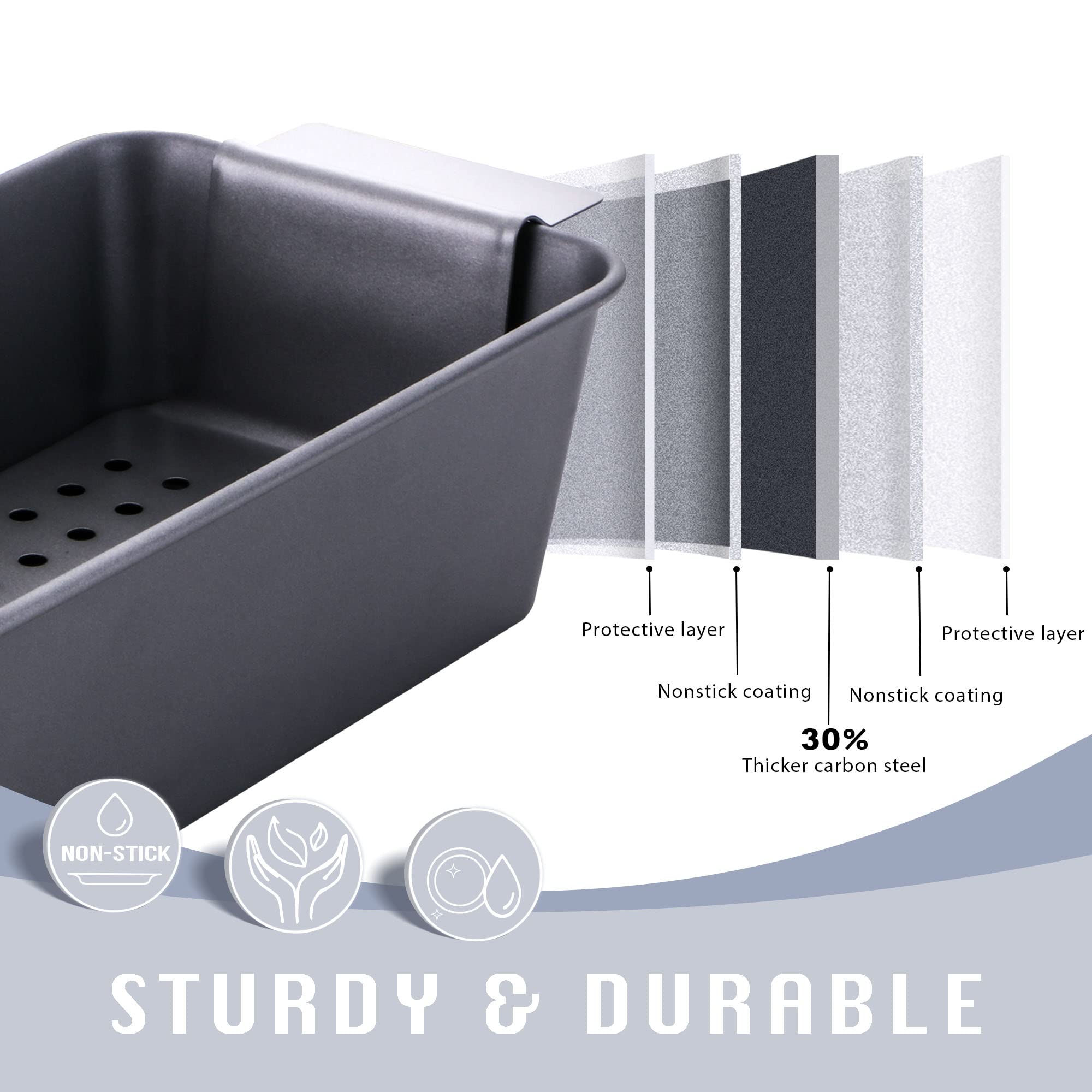 Nonstick Meatloaf Pan with Insert, 9x5 (2-Pack)