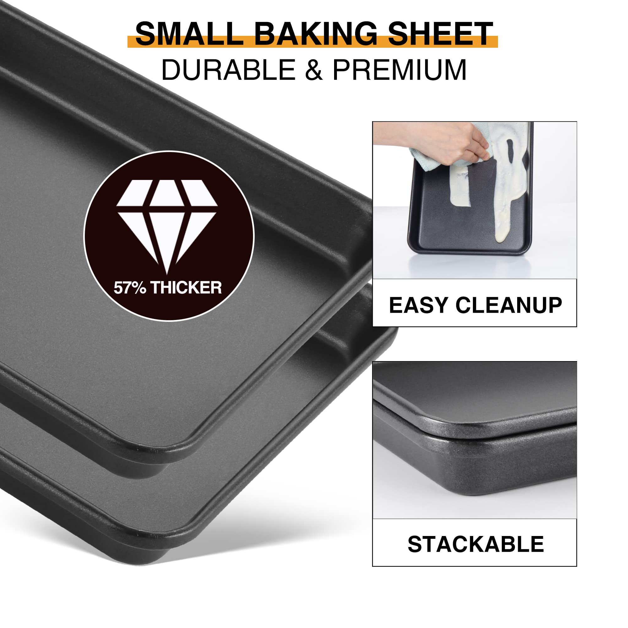 Nonstick Toaster Oven Sheet Pan, 9.7×7.5 (2-Pack)