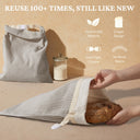 Reusable Beeswax Linen Bread Bags, Large 17x12.6" (2-Pack)