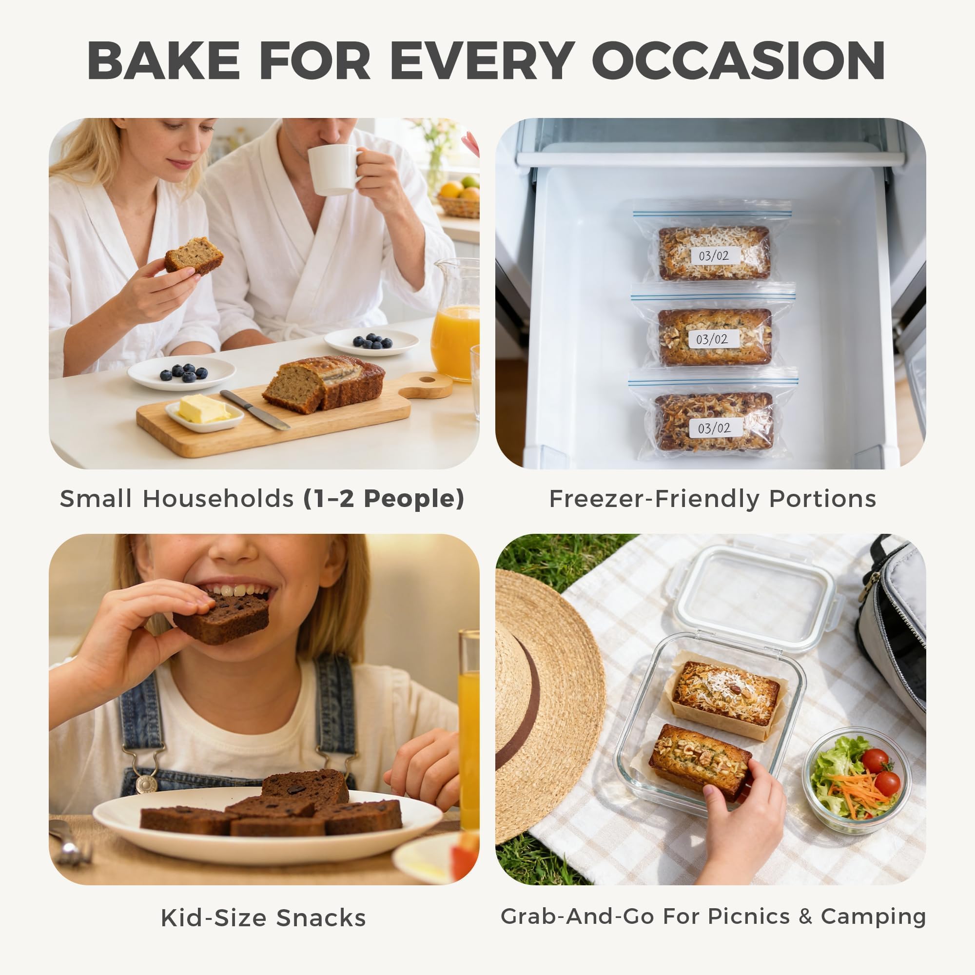 Diamond Texture Nonstick Mini Loaf Pan, 6×3.3×2 (3-Pack)