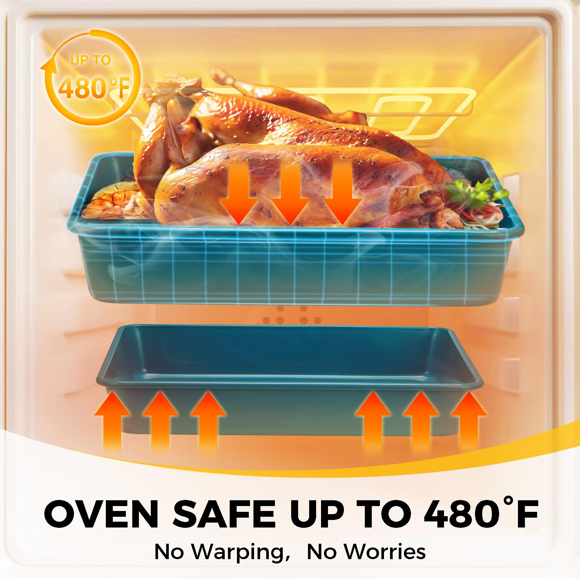 Nonstick Rectangular Baking Pan Set (3-Piece)