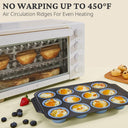 12 Cup Silicone Muffin Pan with Metal Frame