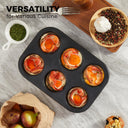 Cast Iron Muffin Pan, Pre-Seasoned 6-Cup