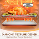Ceramic Baking Sheet Pan Set with Diamond Texture (3-Piece)