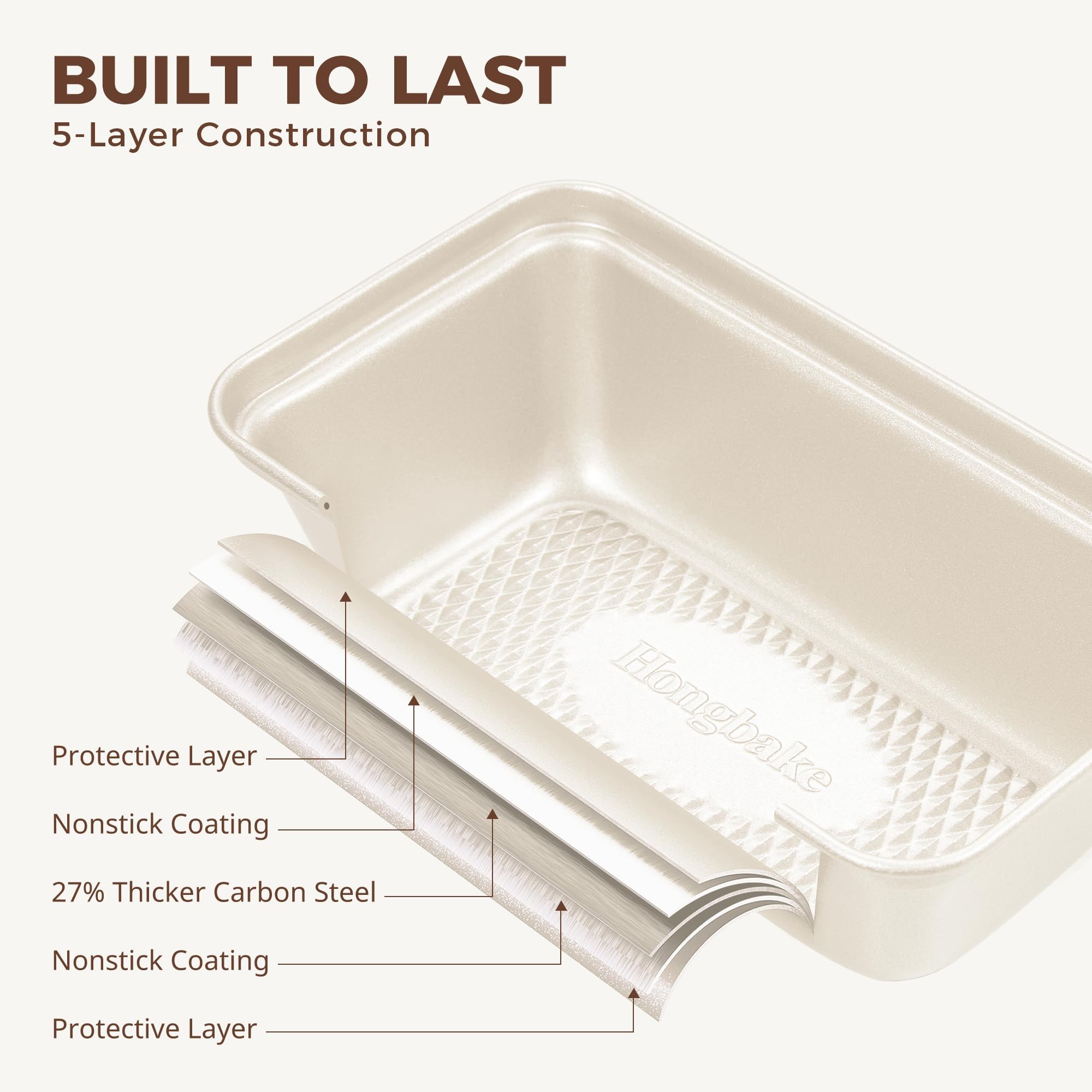 Diamond Texture Nonstick Mini Loaf Pan, 6×3.3×2 (3-Pack)