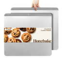 Insulated nonstick cookie sheet set with flat edge design for even baking and commercial oven use
