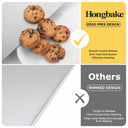 Insulated nonstick cookie sheet set with flat edge design for even baking and commercial oven use