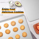 Insulated nonstick cookie sheet set with flat edge design for even baking and commercial oven use