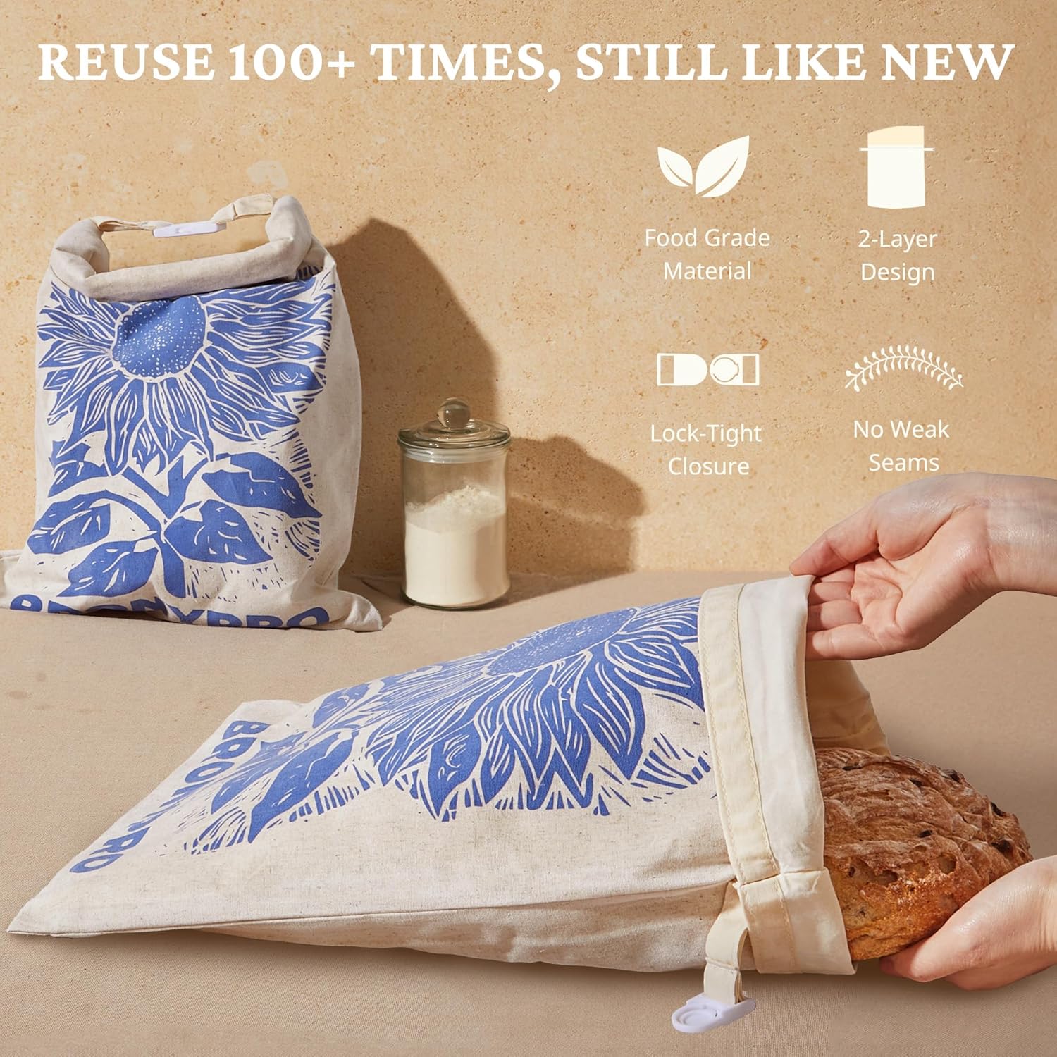 Organic Linen & Beeswax Bread Bags