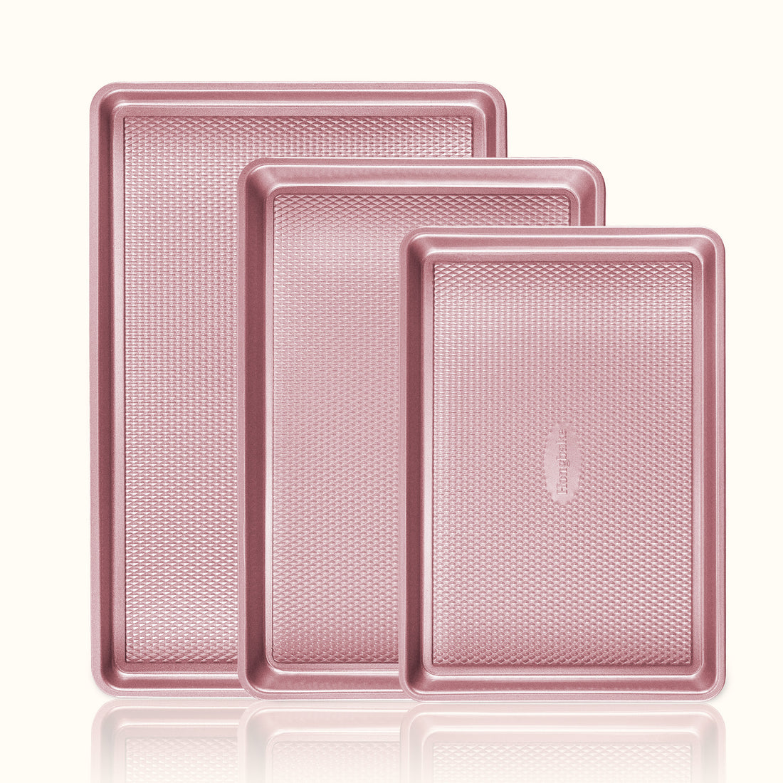Pink Diamond Pattern Nonstick Bakeware 3-Piece Set by HONGBAKE