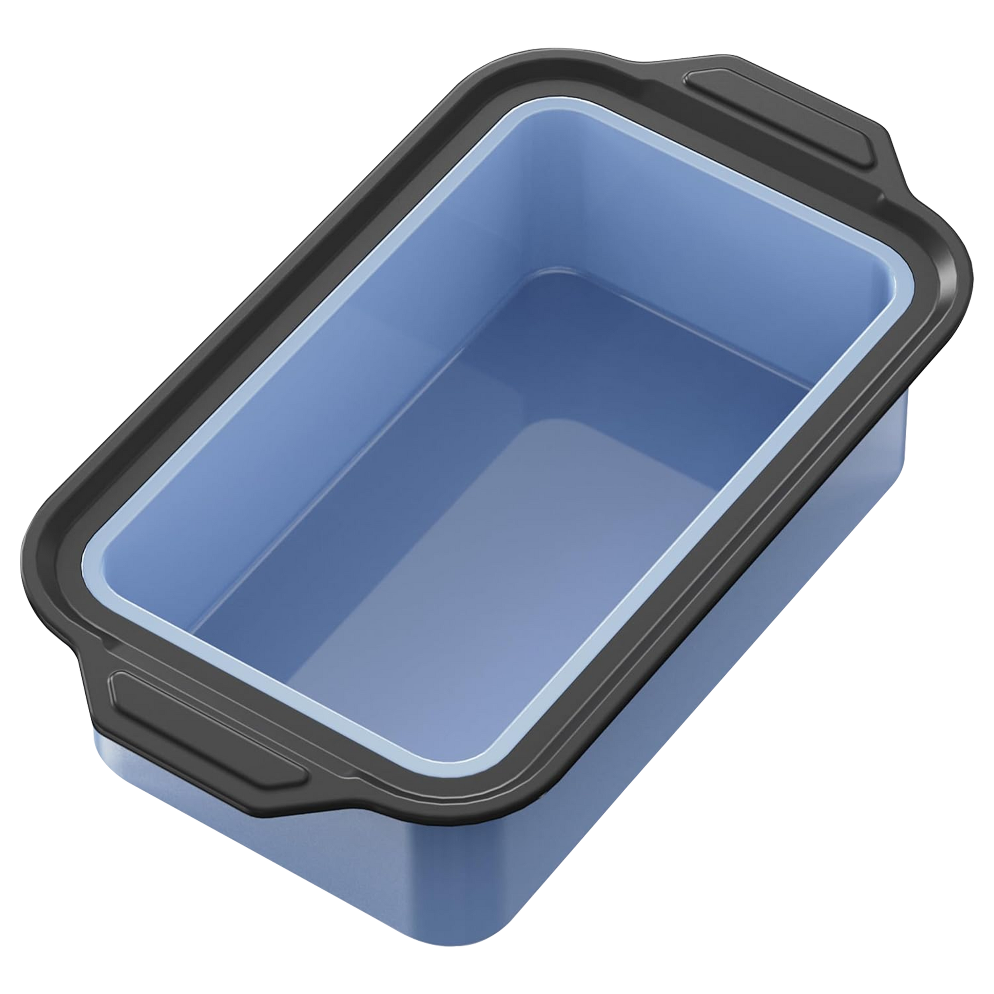 Silicone bread loaf pan with carbon steel frame for 9x5 homemade bread, sky blue