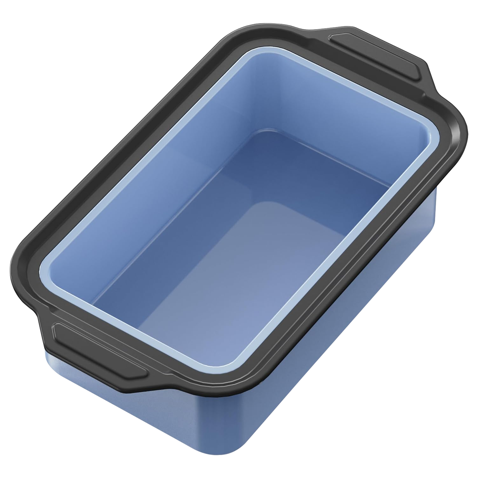 Silicone bread loaf pan with carbon steel frame for 9x5 homemade bread, sky blue