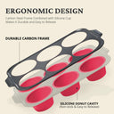 Silicone jumbo muffin and cupcake pan with carbon steel frame, 6 cup, rose