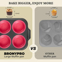 Silicone jumbo muffin and cupcake pan with carbon steel frame, 6 cup, rose