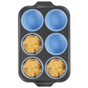Silicone jumbo muffin and cupcake pan with carbon steel frame, 6 cup, sky blue