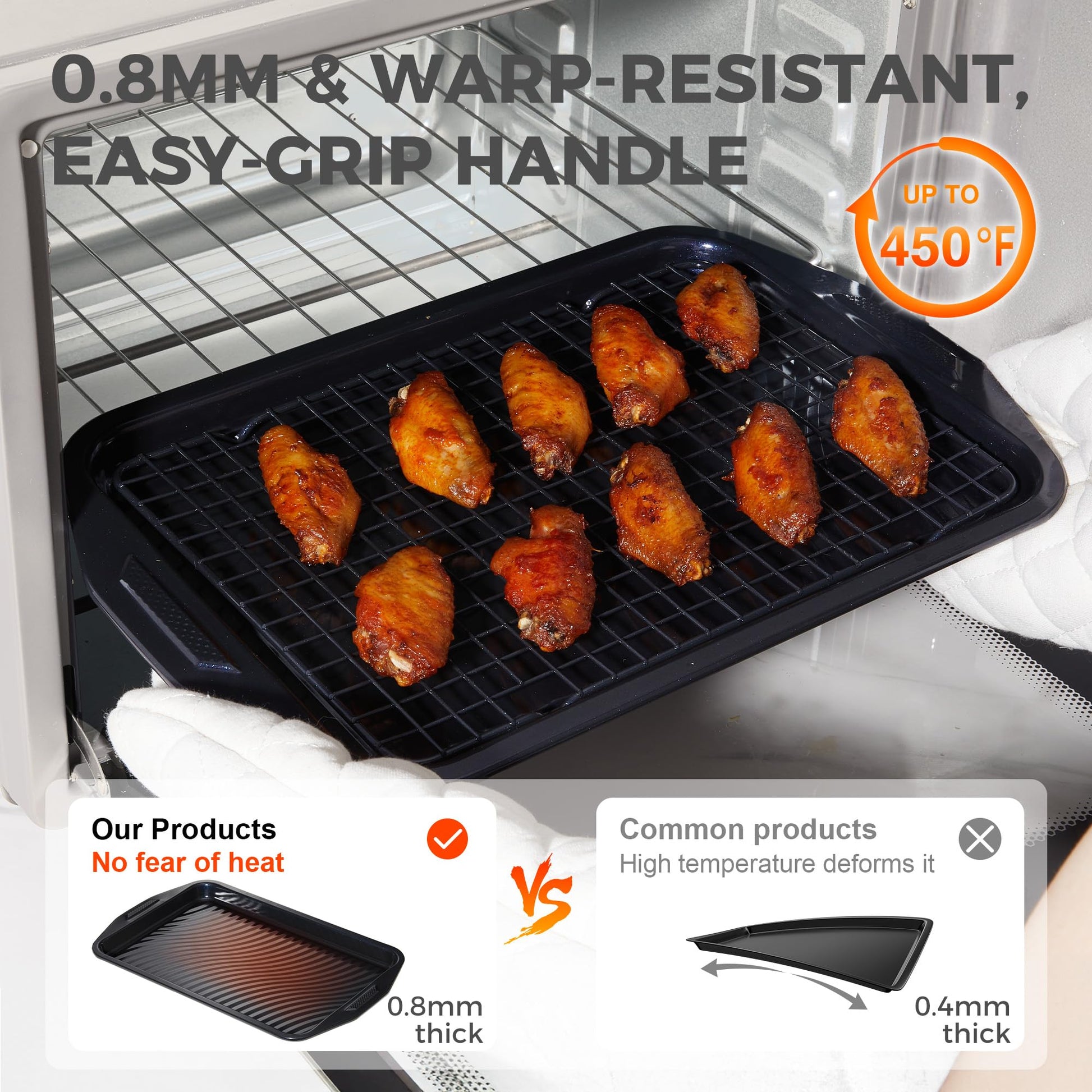 Wave texture nonstick bakeware set with nine essential pieces designed for even heating and reduced oil contact