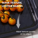 Wave texture nonstick bakeware set with nine essential pieces designed for even heating and reduced oil contact