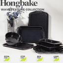 Wave texture nonstick bakeware set with nine essential pieces designed for even heating and reduced oil contact
