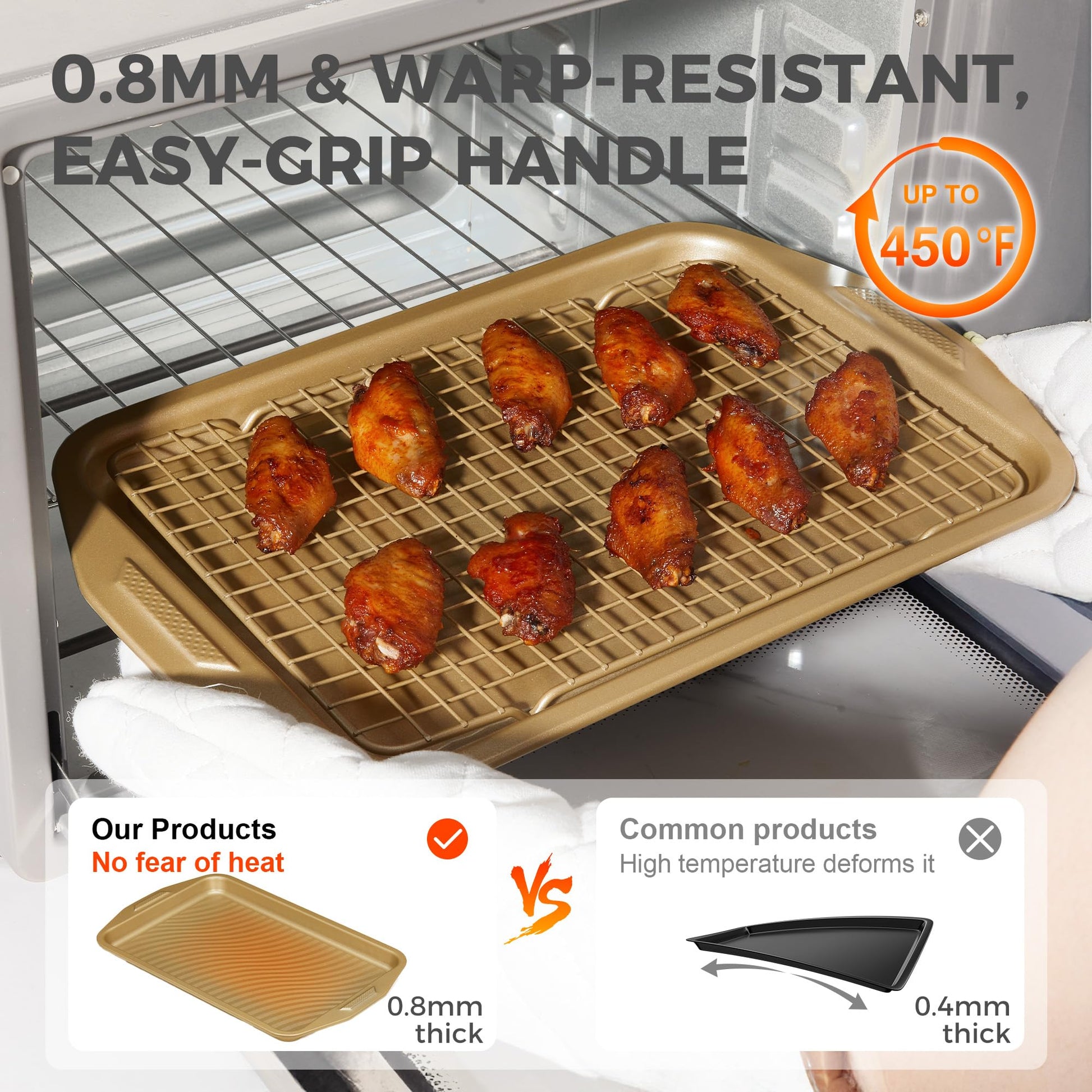 Wave texture nonstick bakeware set with nine essential pieces designed for even heating and reduced oil contact