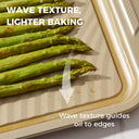 Wave texture nonstick bakeware set with nine essential pieces designed for even heating and reduced oil contact
